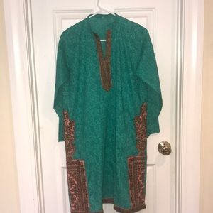 Cotton kurta with tilla embroidery